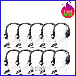 10PTT VOX On-ear Headset for Baofeng UV5R/Retevis RT27V/Kenwood 2Pin