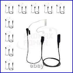 10-PACK FBI Style Acoustic Clear Tube PTT Earpiece for Motorola XPR3300e XPR3500