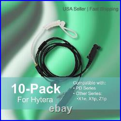 10-Pack 2-Wire Acoustic Tube PTT Earpiece for Hytera Radios PD602G PD662 PD682