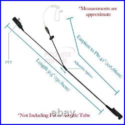 10xAcoustic Tube PTT Earpiece (2-Wire) for Hytera Radios PD602G, PD60X, X1e, Z1p