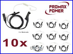 10x Acoustic PTT 2-Wire Earpiece for Motorola Radios APX900 XPR7550, XPR7580