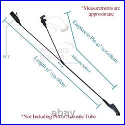 10x Acoustic PTT 2-Wire Earpiece for Motorola Radios APX900 XPR7550, XPR7580