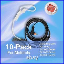10x Acoustic Tube 2-Wire Earpiece with PTT Mic for Motorola Radios SL3500 SL7580e