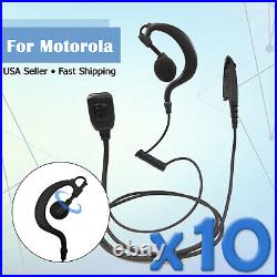10x G-Shape Swivel Earpiece with PTT for Motorola Radio HT750 HT1250 MTX8250 GP380