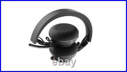 Black Wireless Bluetooth Folding Headset, Unifying+ Audio Receiver, Microphone