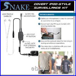 Earphone Connection Q-Release SNAKE Ipod-Style Earpiece for Harris / Macom MRK