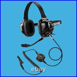 Headphone with Noise Isolating Boom Microphone for Motorola DP3400 DP3401 DP3600