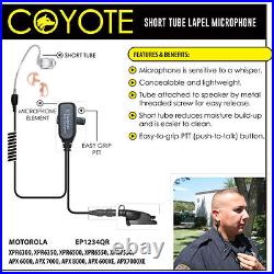 Quick Release COYOTE Police Earpiece Mic for Motorola APX4000 APX6000 APX7000