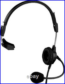 Telex PH-88R Lightweight Single Sided Headset for RTS, 150Hz-4kHz Range Black