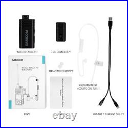 Wireless Headset with Clear Acoustic Tube Earpiece and 2 Pin Dongle, Wireless